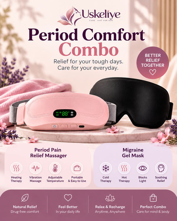 Period Comfort Combo – Massager + Gel Eye Mask